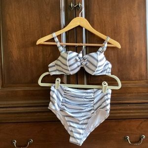 Bikini. Size small. White with black stripes